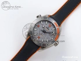 0210 Comfortable Planet Ocean 43.5mm SS VSF 1:1 Best Edition Black Orange Bezel Gray Dial on Nylon Strap A8900 Super Clone V 7730